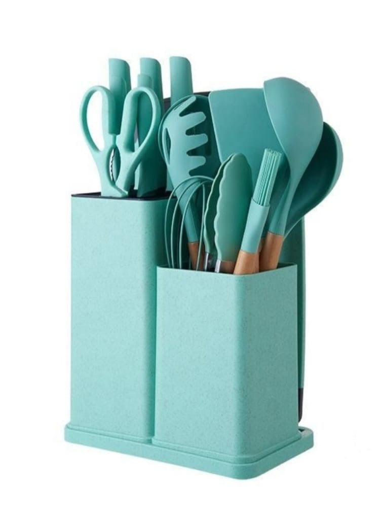 18 Piece Modern BPA Silicone Tip Kitchen Utensil Set With Stand