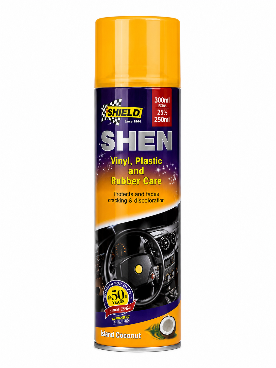 Shield Sheen Island Coconut Vinyl, Plastic & Rubber Care Spray 300ml