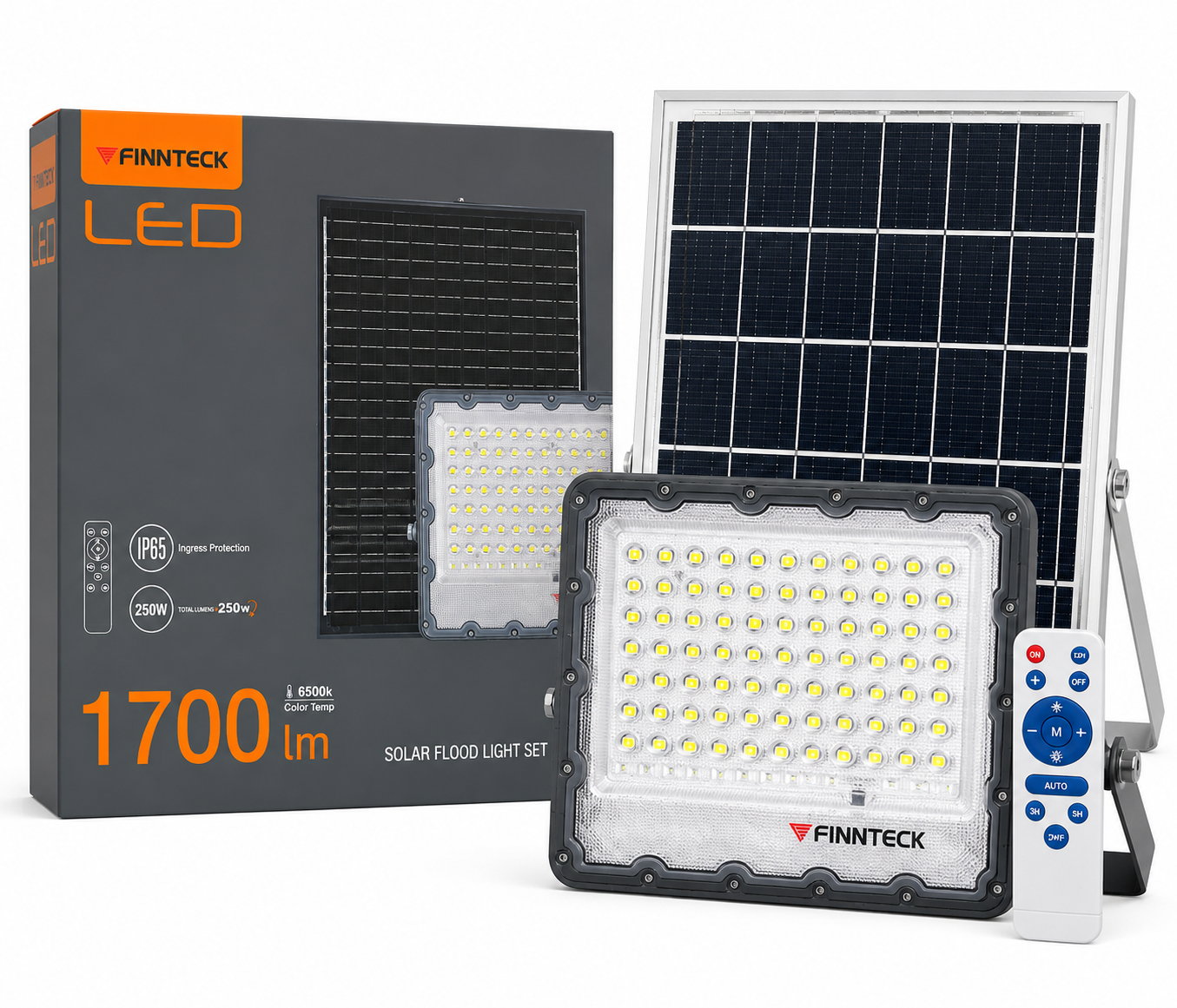 Finnteck 250W Solar Flood Light Set