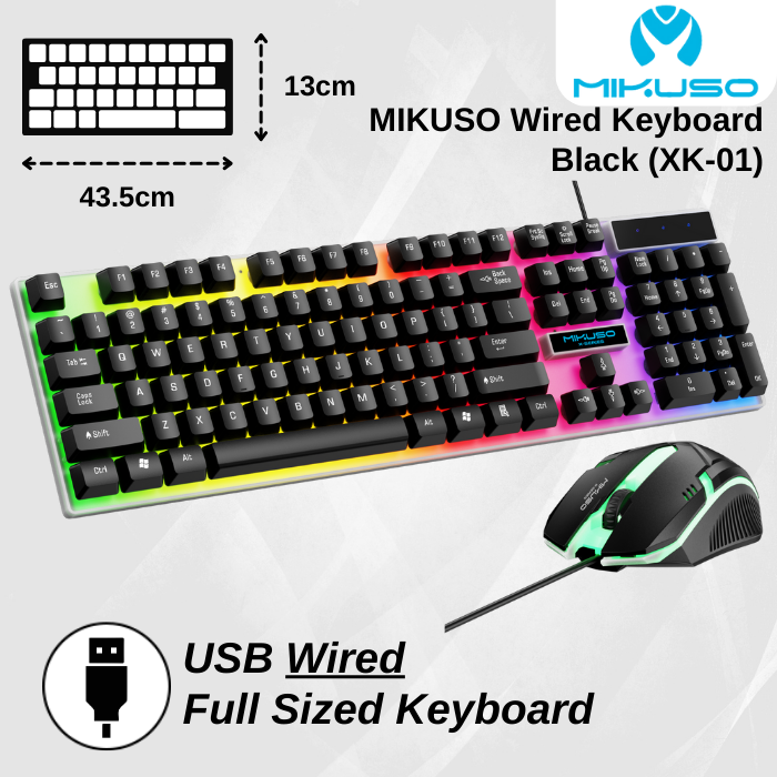 MIKUSO X-series RGB Gaming Combo with Wired Keyboard and Mouse