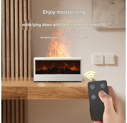 Home 3D Simulated Fireplace Flame Aroma Diffuser - Remote Control - Black
