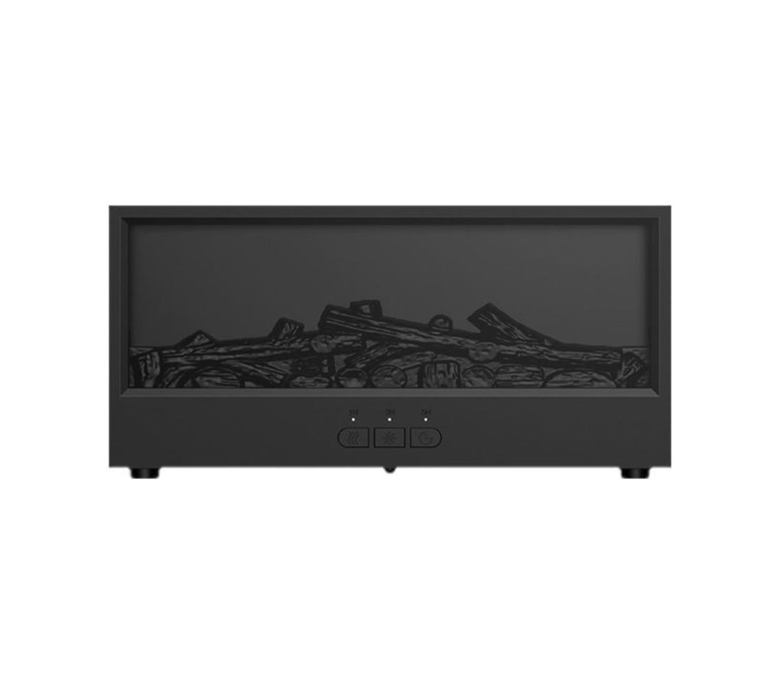Home 3D Simulated Fireplace Flame Aroma Diffuser - Remote Control - Black