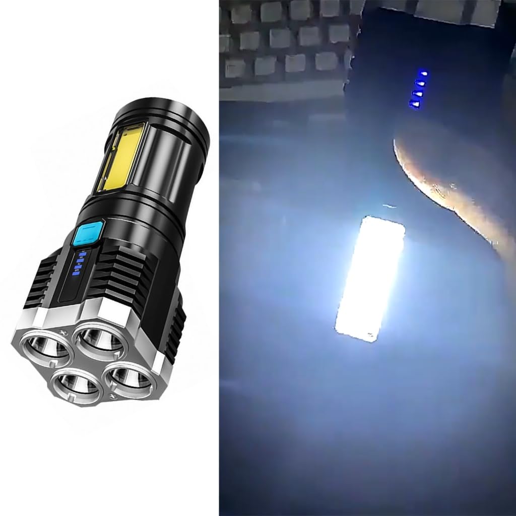 Rechargeable LED Torches Strong LED Flashlight 4 Modes Water LED Flashlight for Walking Camping