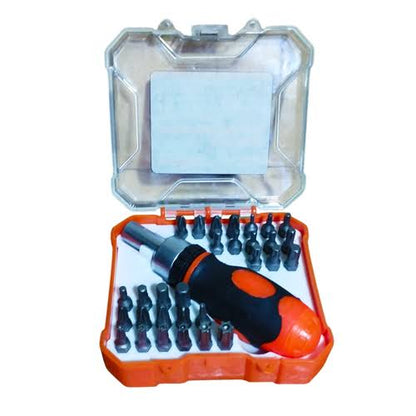31-PIECE
RATGIET SCREWDRIVER &amp; BIT SET