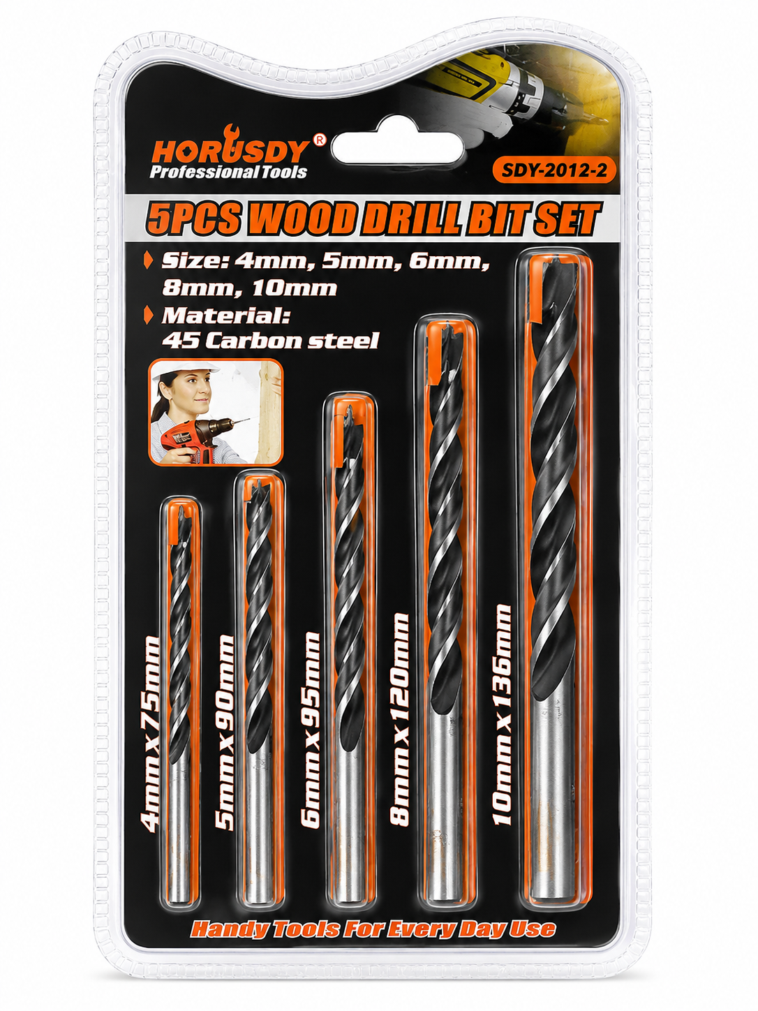 5 Piece Wood Drill Bit Set