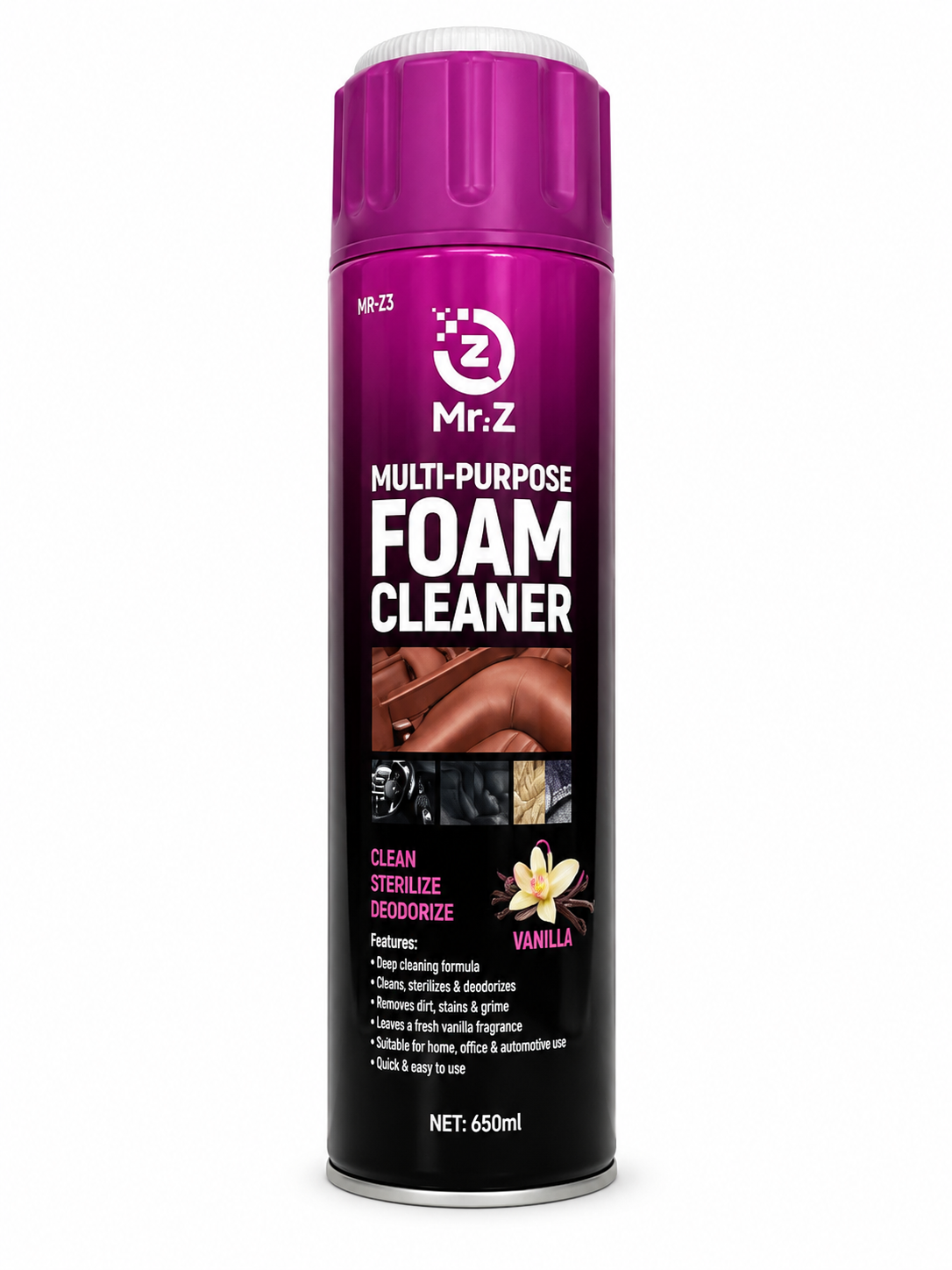 Mr.Z Multi-Purpose Foam Cleaner (650ml) – Vanilla Scent