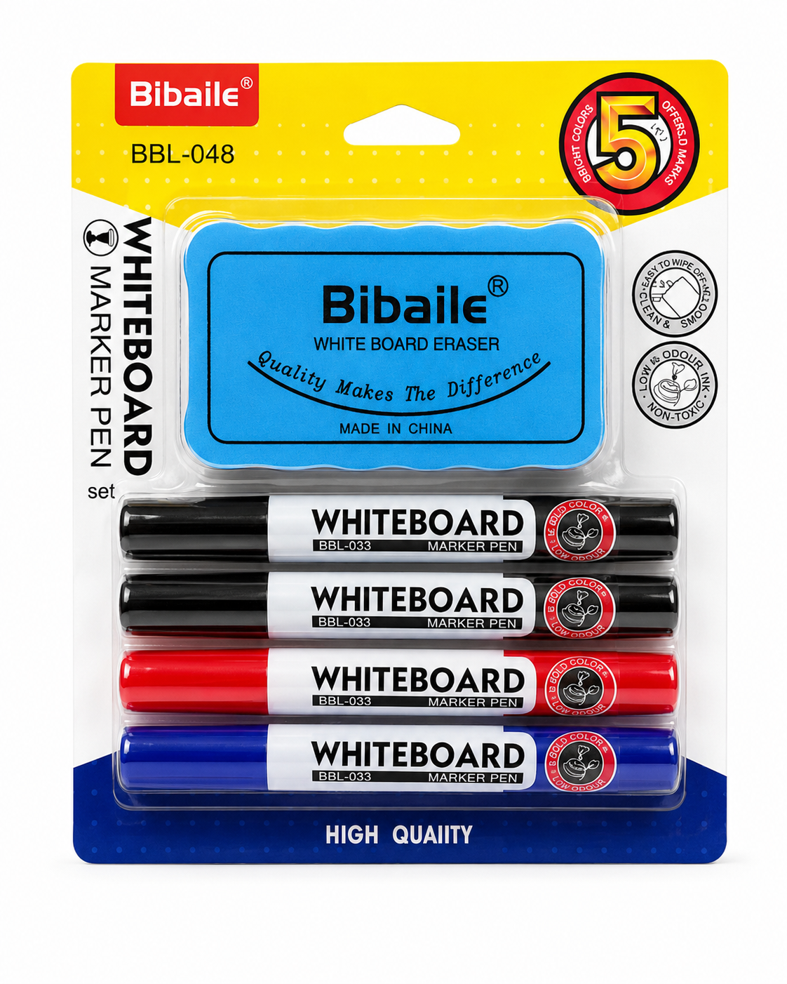 Bibaile Whiteboard Marker &amp; Eraser Set