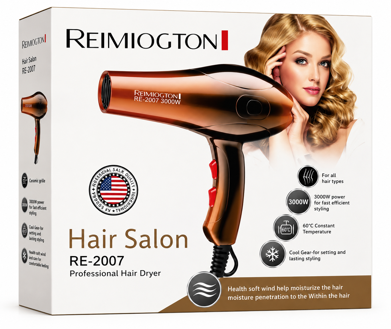 REIMIOGTON RE-2007 Professional Hair Dryer – 3000W