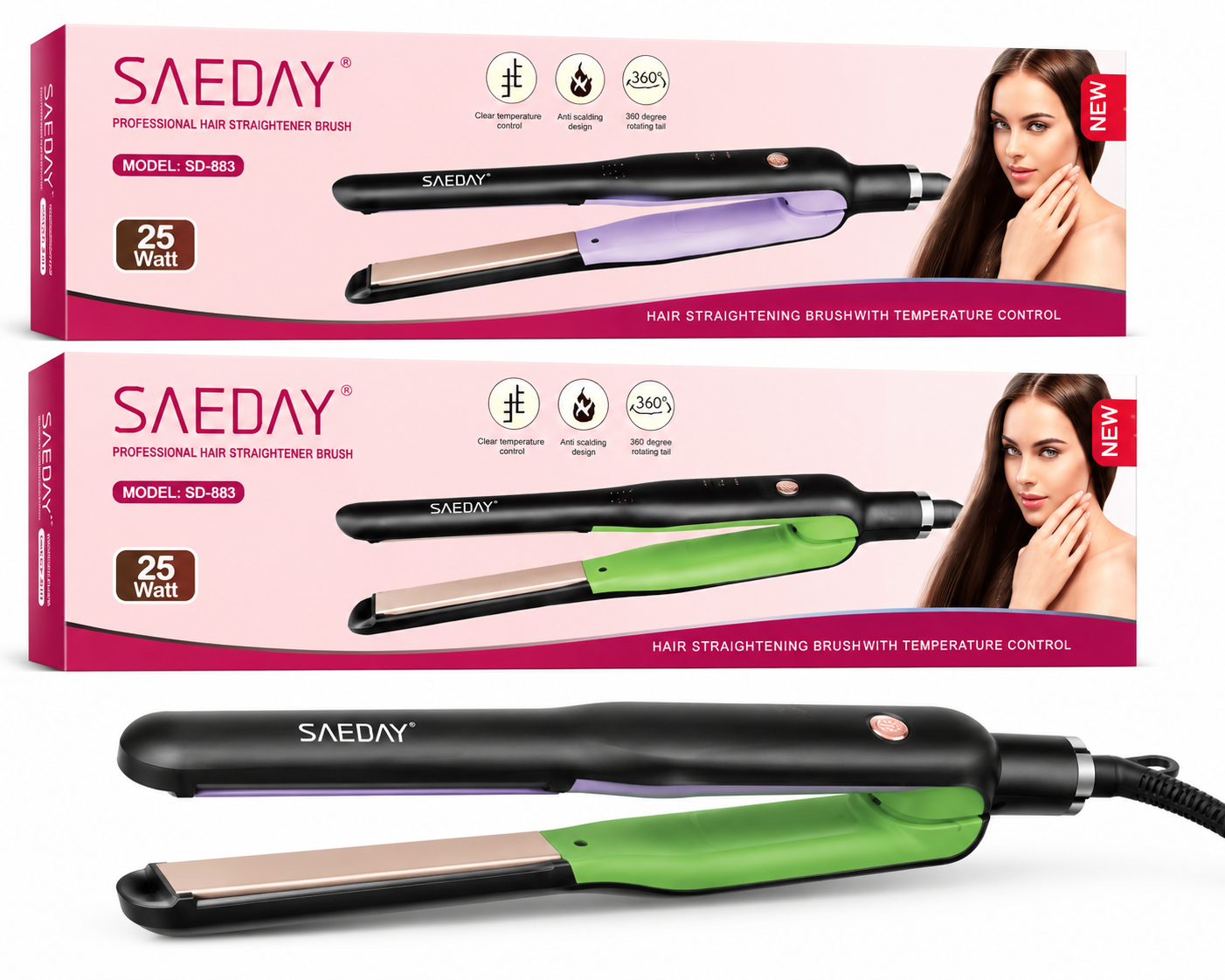 SAEDAY SD-883 Professional Hair Straightener – 25W