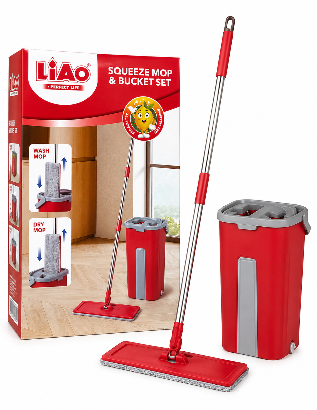 LIAO Squeeze Mop &amp; Bucket Set