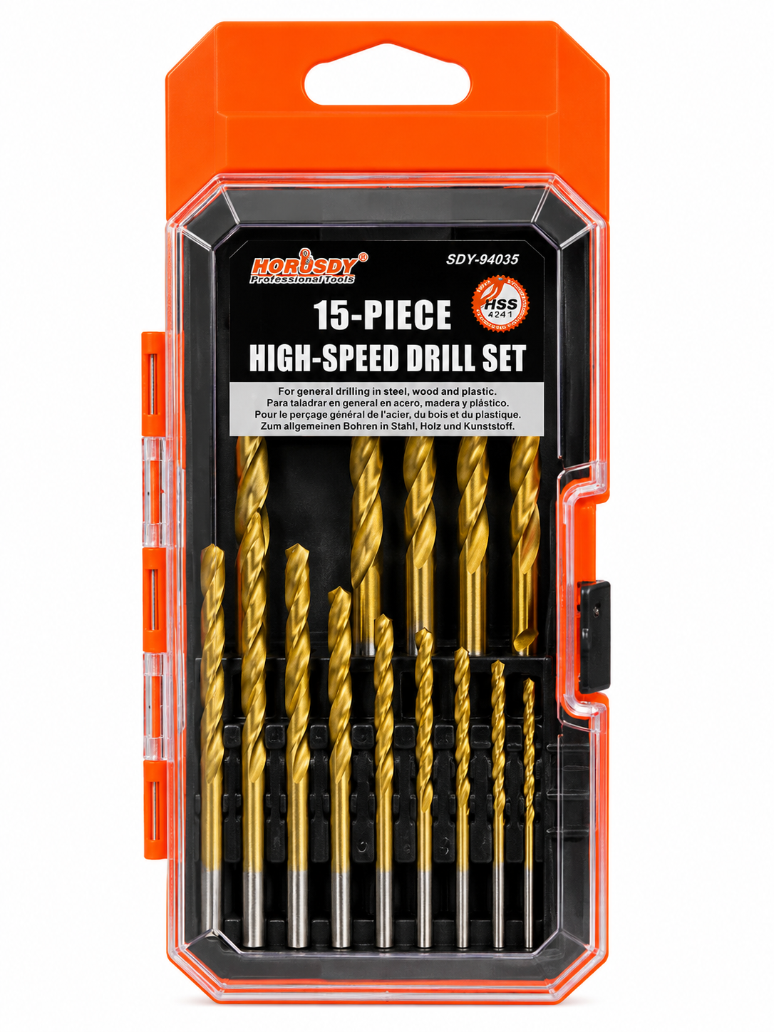 HORUSDY 15-Piece High-Speed Drill Bit Set