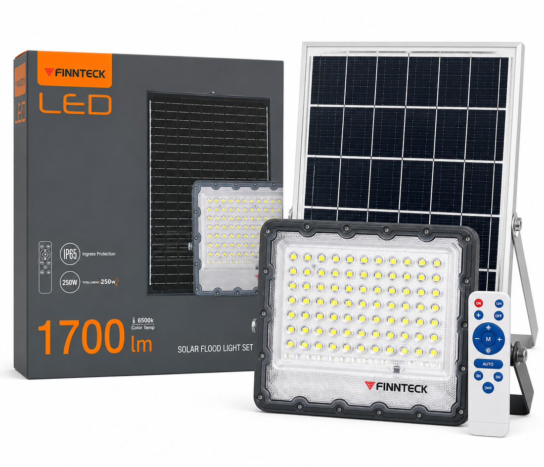 Finnteck 250W Solar Flood Light Set