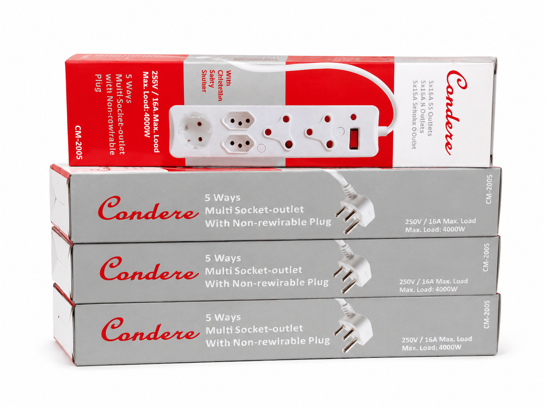 Condere 7-Way Surge Protected Multi-Plug with USB Ports