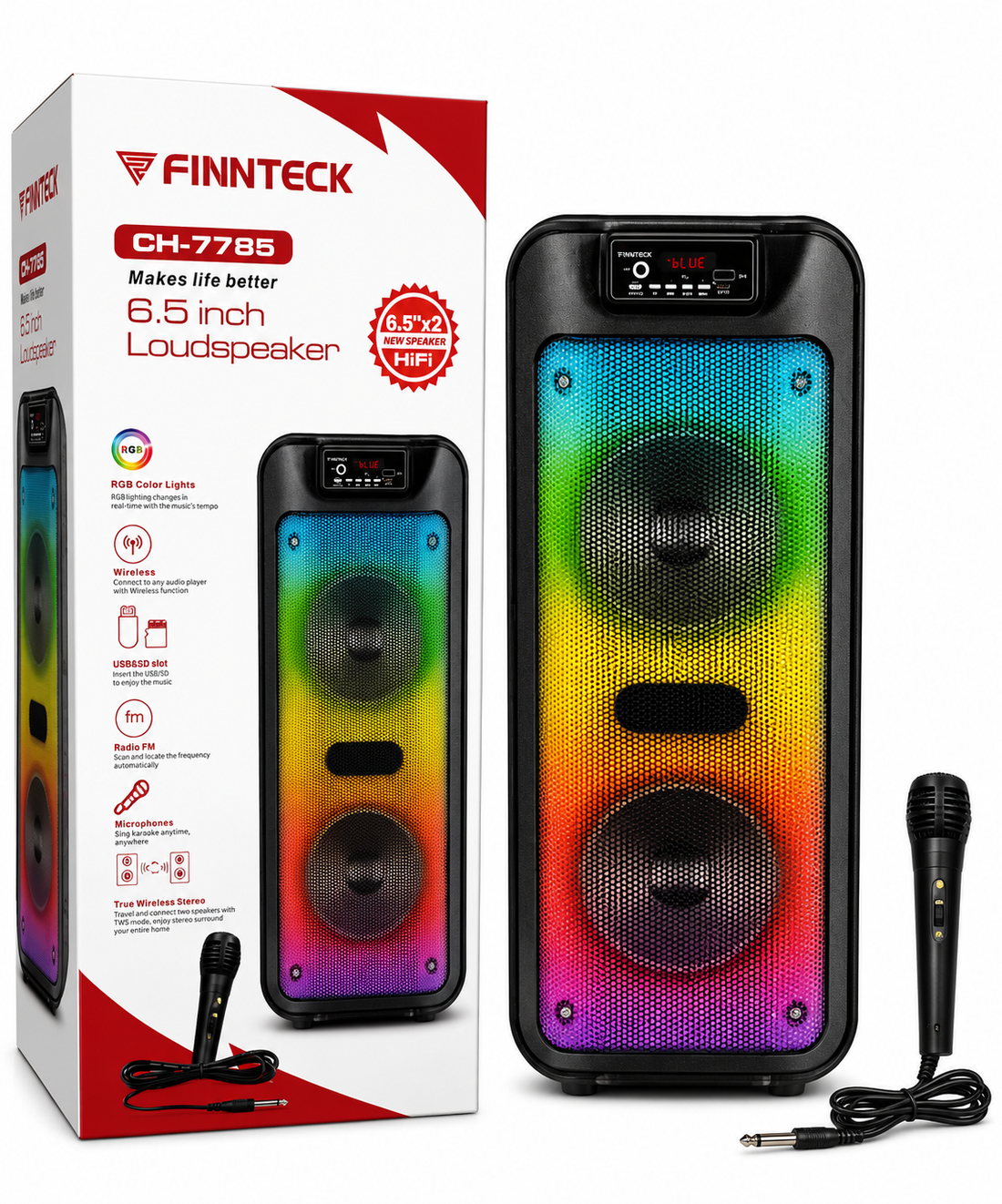 FINNTECK CH-7785 Portable Bluetooth Party Speaker
