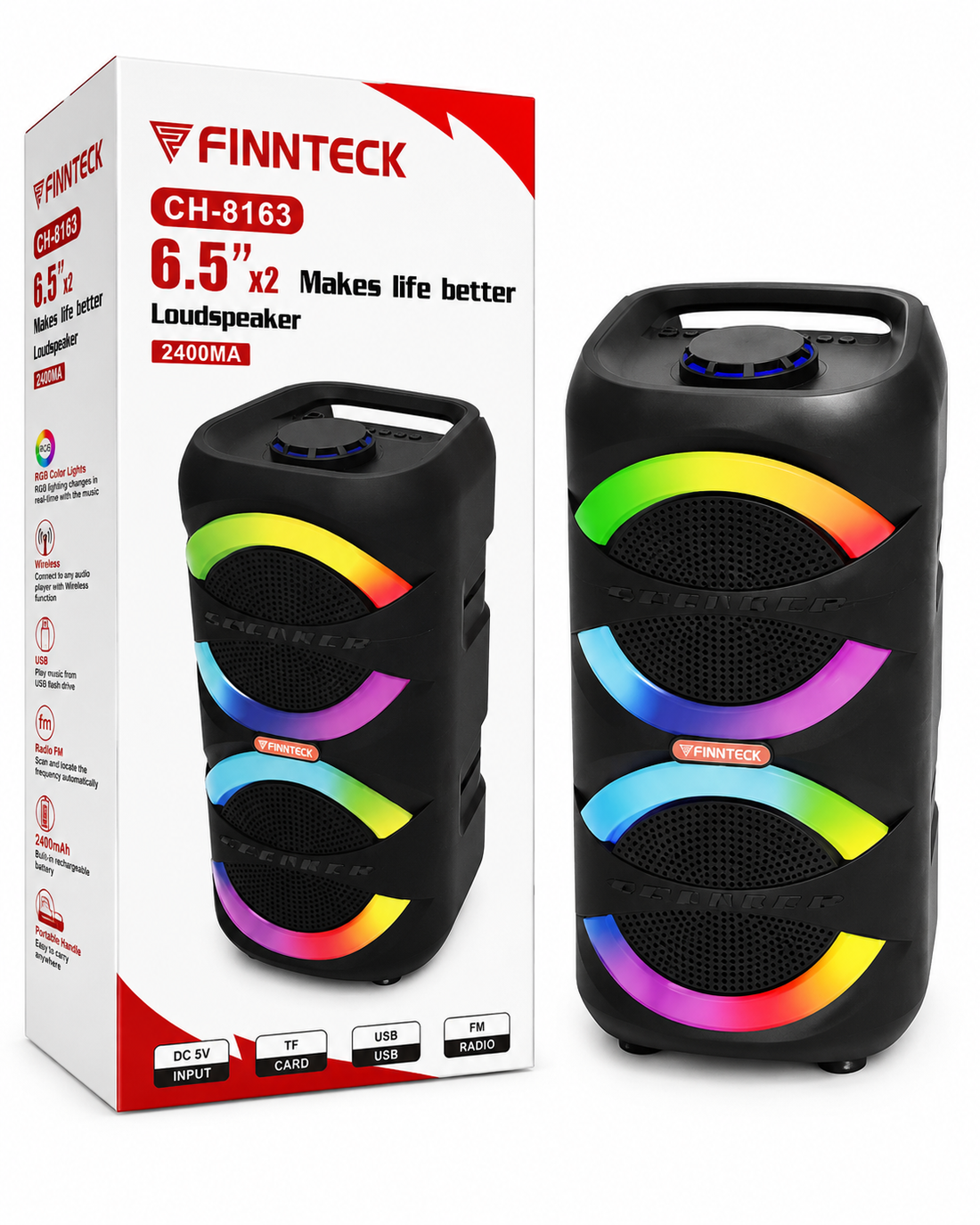 FINNTECK CH-8163 Portable Bluetooth Party Speaker