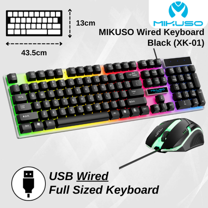 MIKUSO X-series RGB Gaming Combo with Wired Keyboard and Mouse