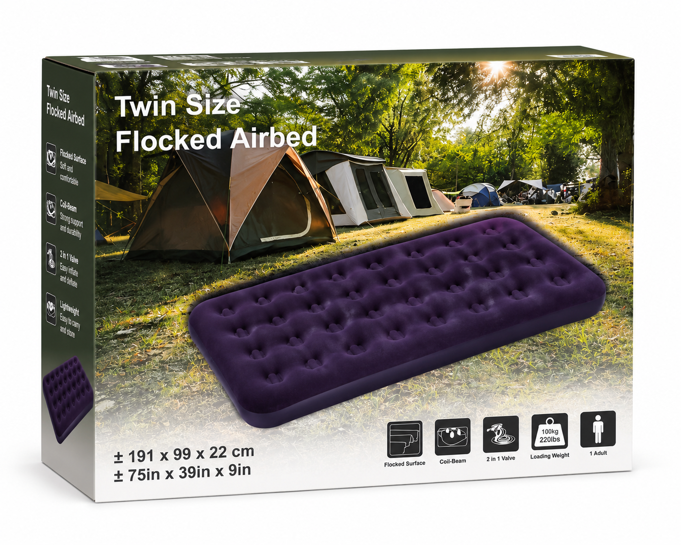 Twin Size Flocked Airbed