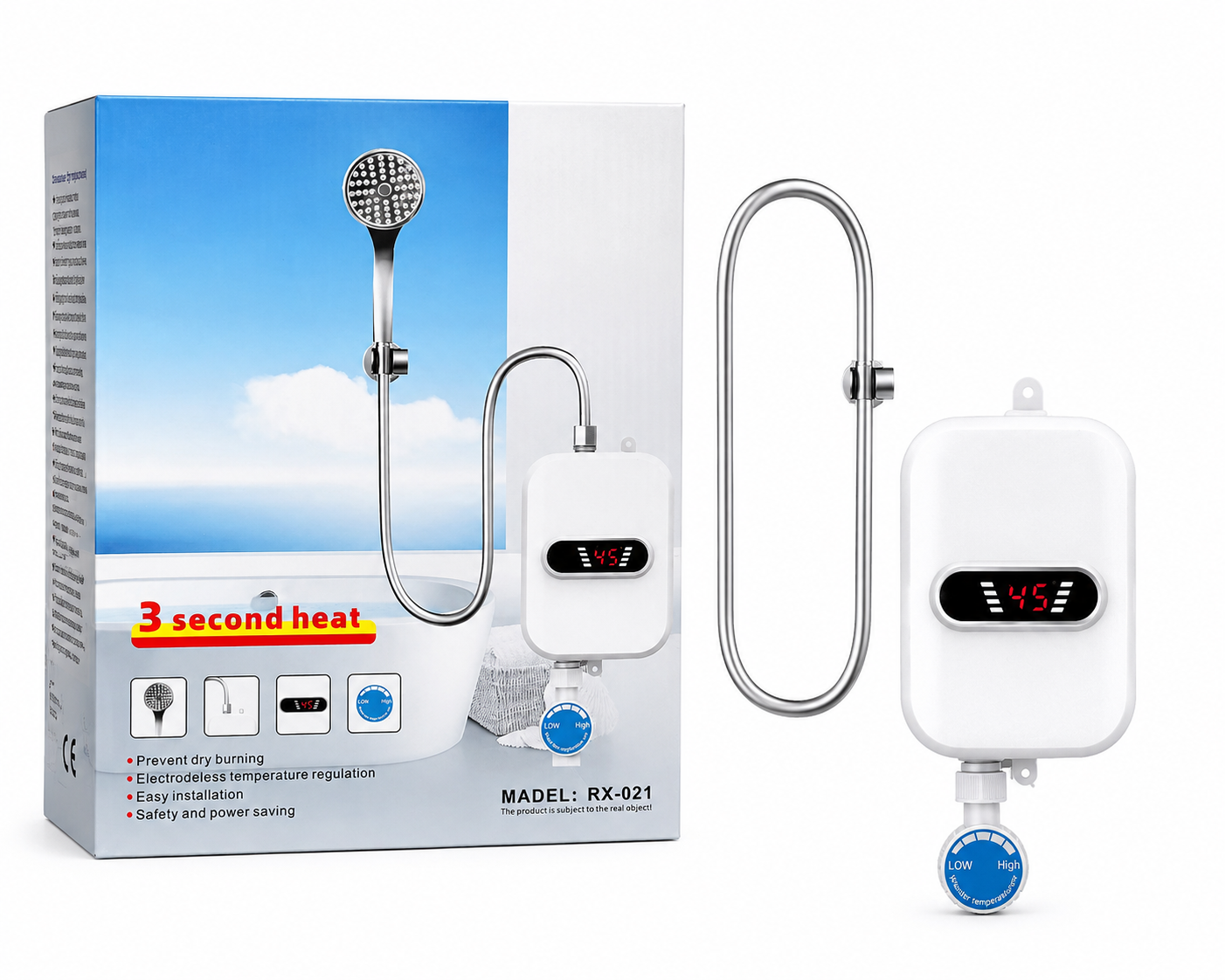 Instant Electric Water Heater with Shower