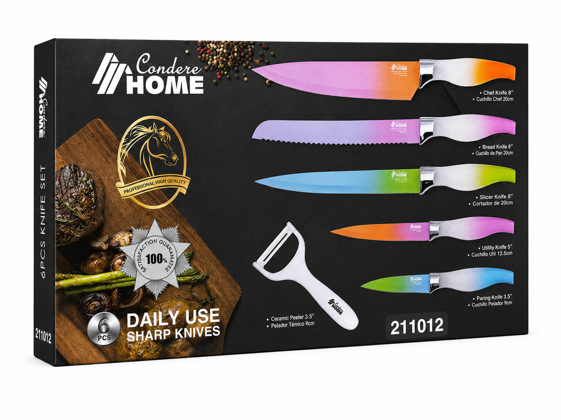 6-Piece Rainbow Knife Set